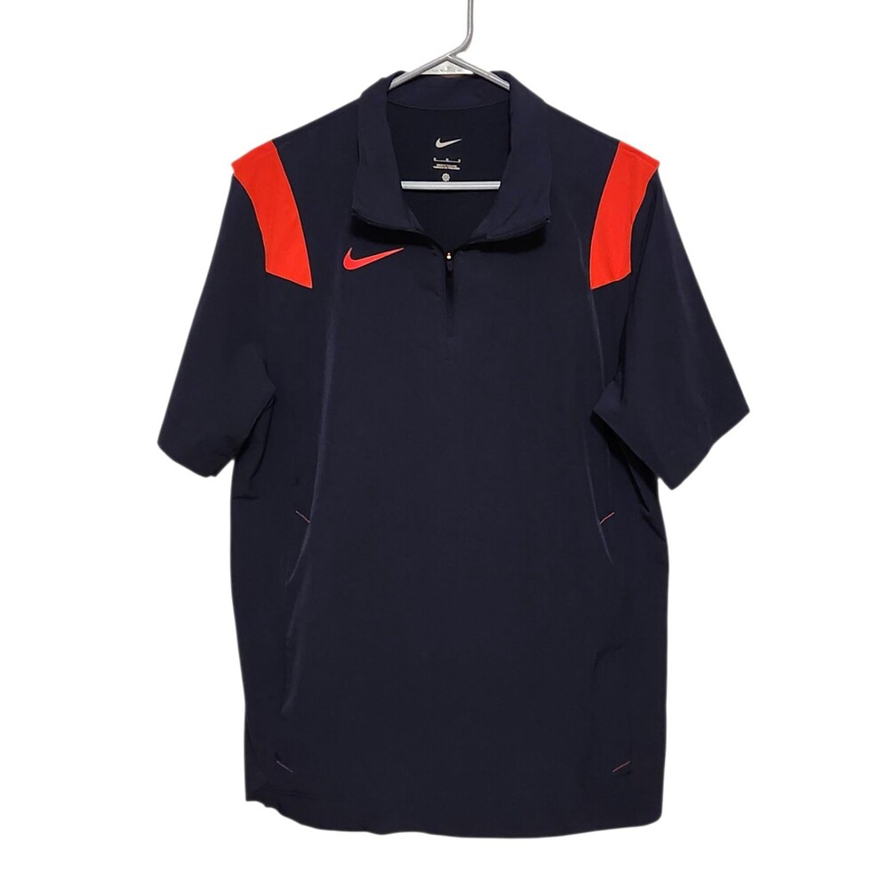 Nike Football Coach Performance Sideline Jacket Navy Blue/ Red Mens Size M